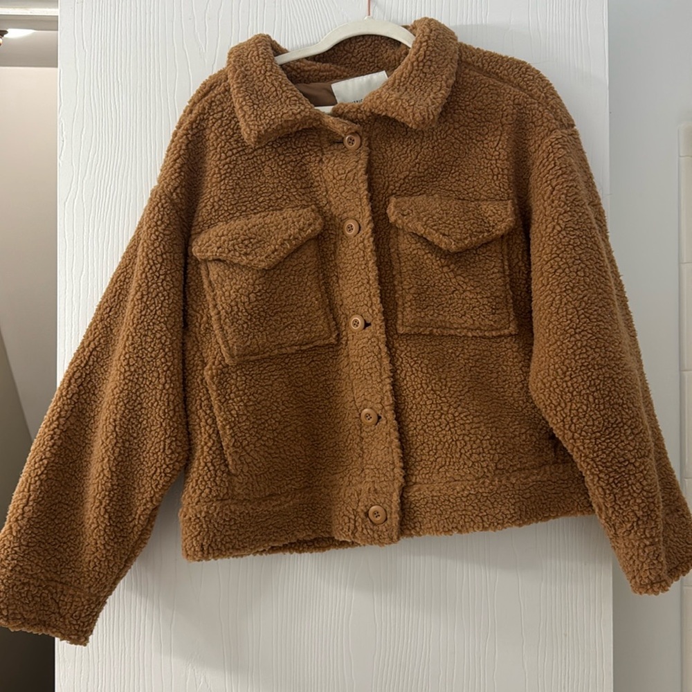 Women’s American Eagle Brown Sherpa Button Up Jacket